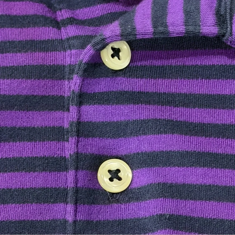 POLO Ralph Lauren Polo Mens Size L Classic Fit Purple Striped 100% Cotton Shirt